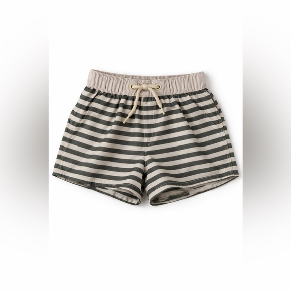 Carter's Other - Size 12 Months - Striped Drawstring Shorts in Olive & Cream
